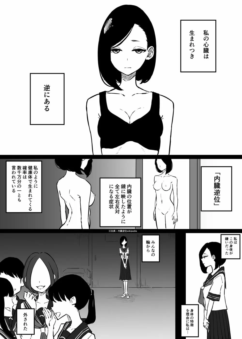 創作百合:心臓が逆にある女の子の話