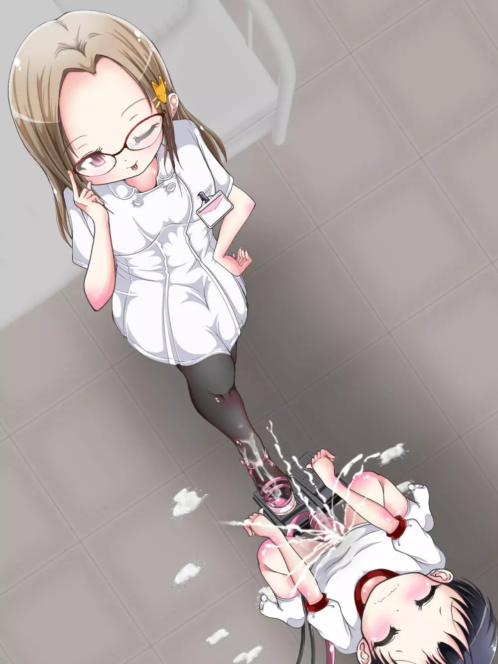 おねショタ足コキ性教育！？ナースの足コキ射精指導 Page.299
