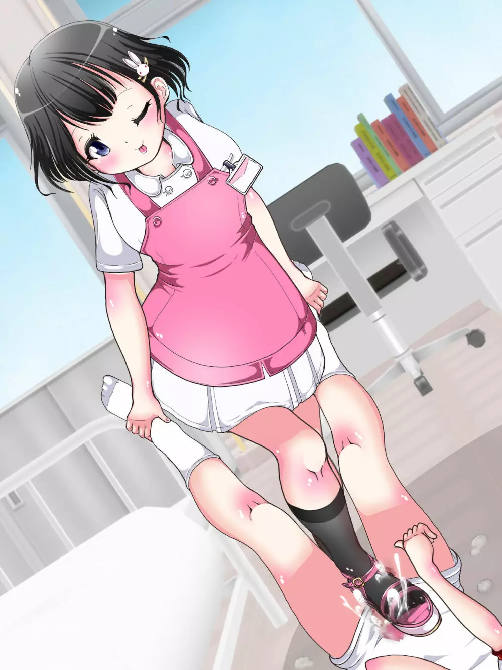 おねショタ足コキ性教育！？ナースの足コキ射精指導 Page.360