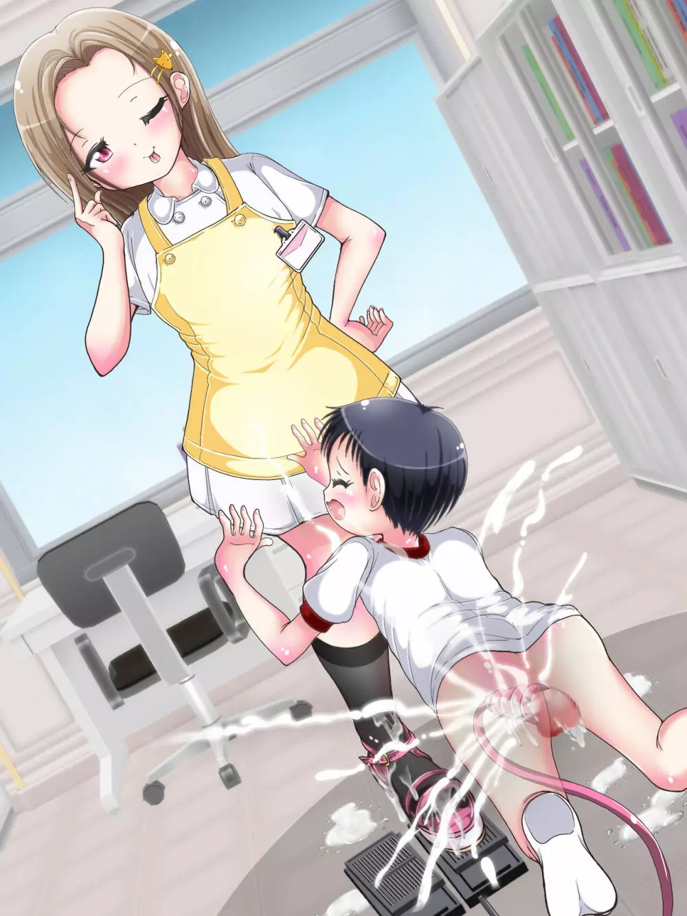 おねショタ足コキ性教育！？ナースの足コキ射精指導 Page.398