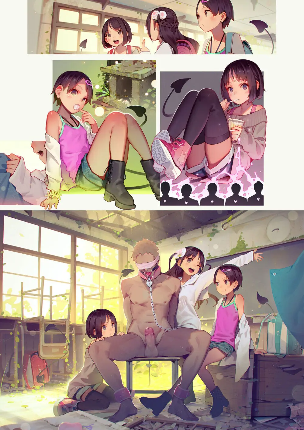 Tiny Evil 5 Part 2 - 淫魔少女３人におちんちん遊ばれる本 Page.3