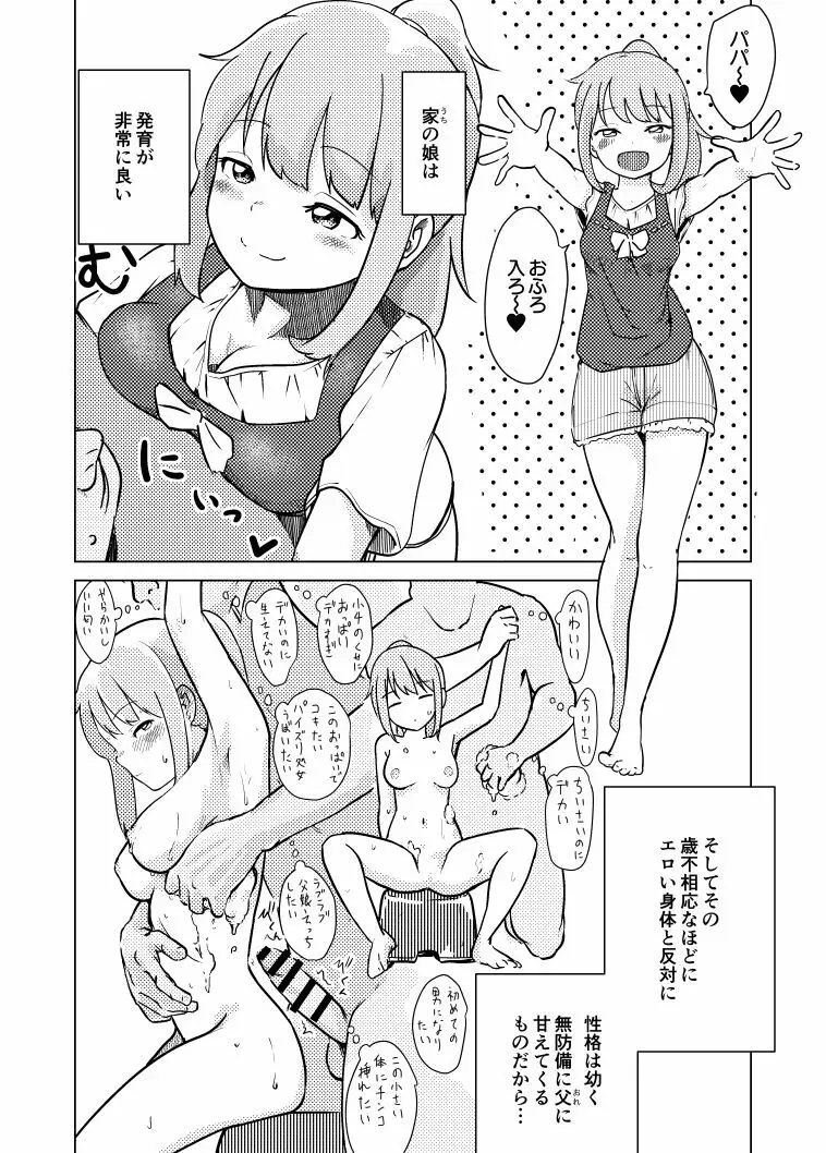 巨乳なJS4の愛娘を性的な目で見るダメパパですが、全部バレてたし合意の上で父娘子作り生えっちもさせてくれたのでパラダイスです!!!