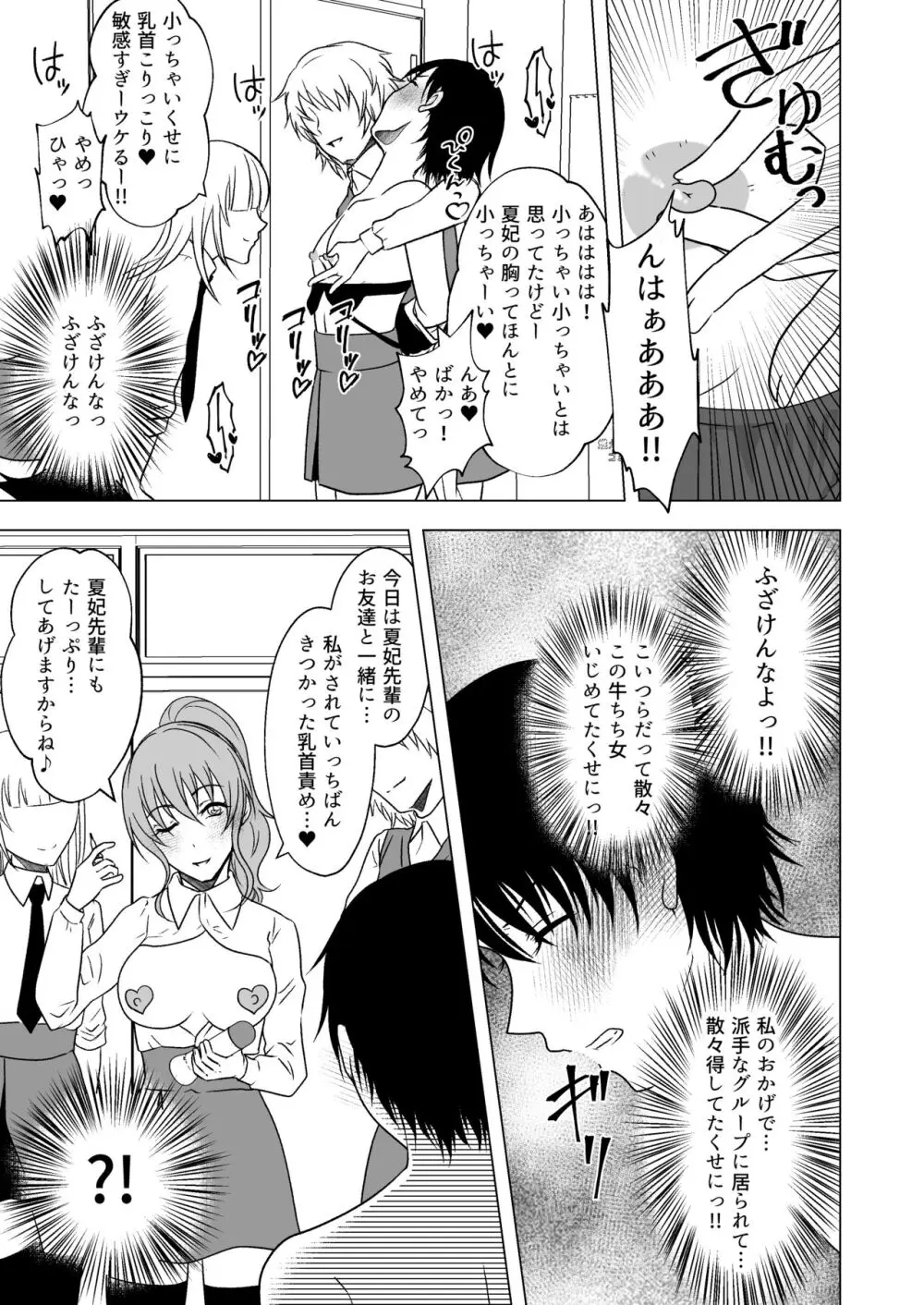 牛ちちレズいじめ～リベンジ～ 貧パイ先輩の乳首責め Page.8