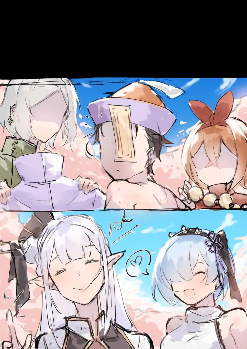 Emilia, Rem and Subaru futanari Page.16