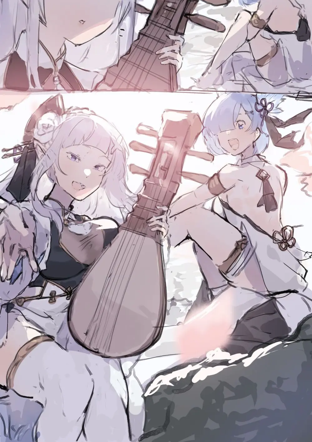 Emilia, Rem and Subaru futanari Page.3