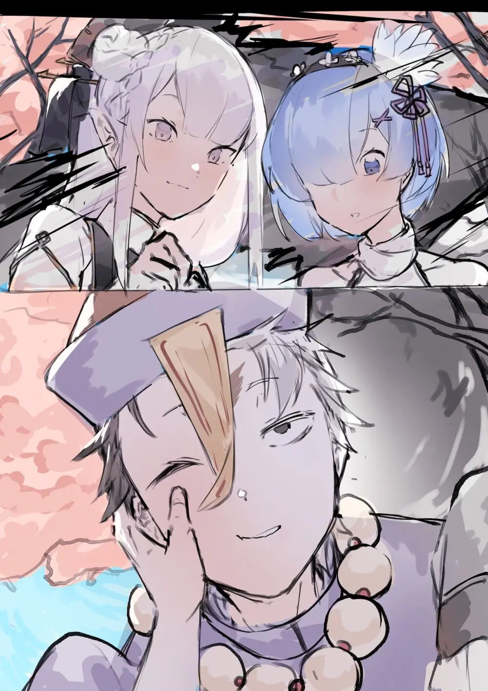 Emilia, Rem and Subaru futanari Page.31