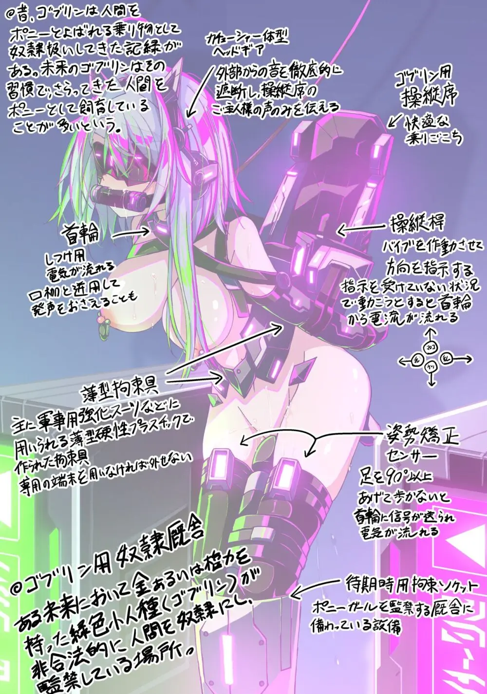 近未来ポニーガール・おまけの1ページ「レース」 ＆ 拘束具設定資料 Page.5