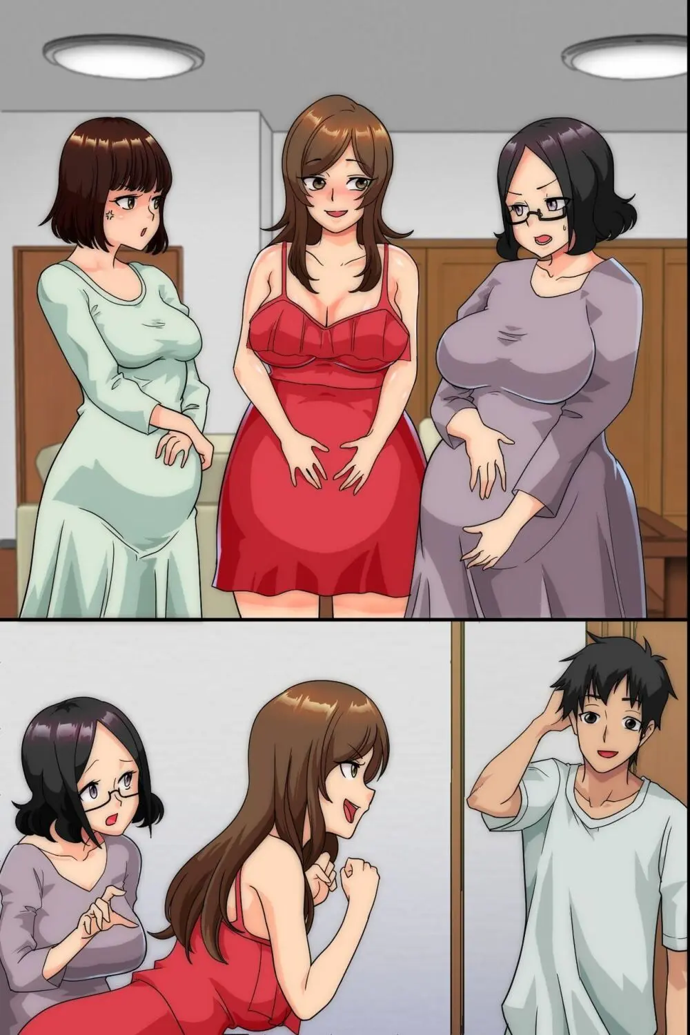 妊娠は近親でという法ができたので、母と妹と叔母が毎日俺のち〇ぽを狙ってくる Page.12