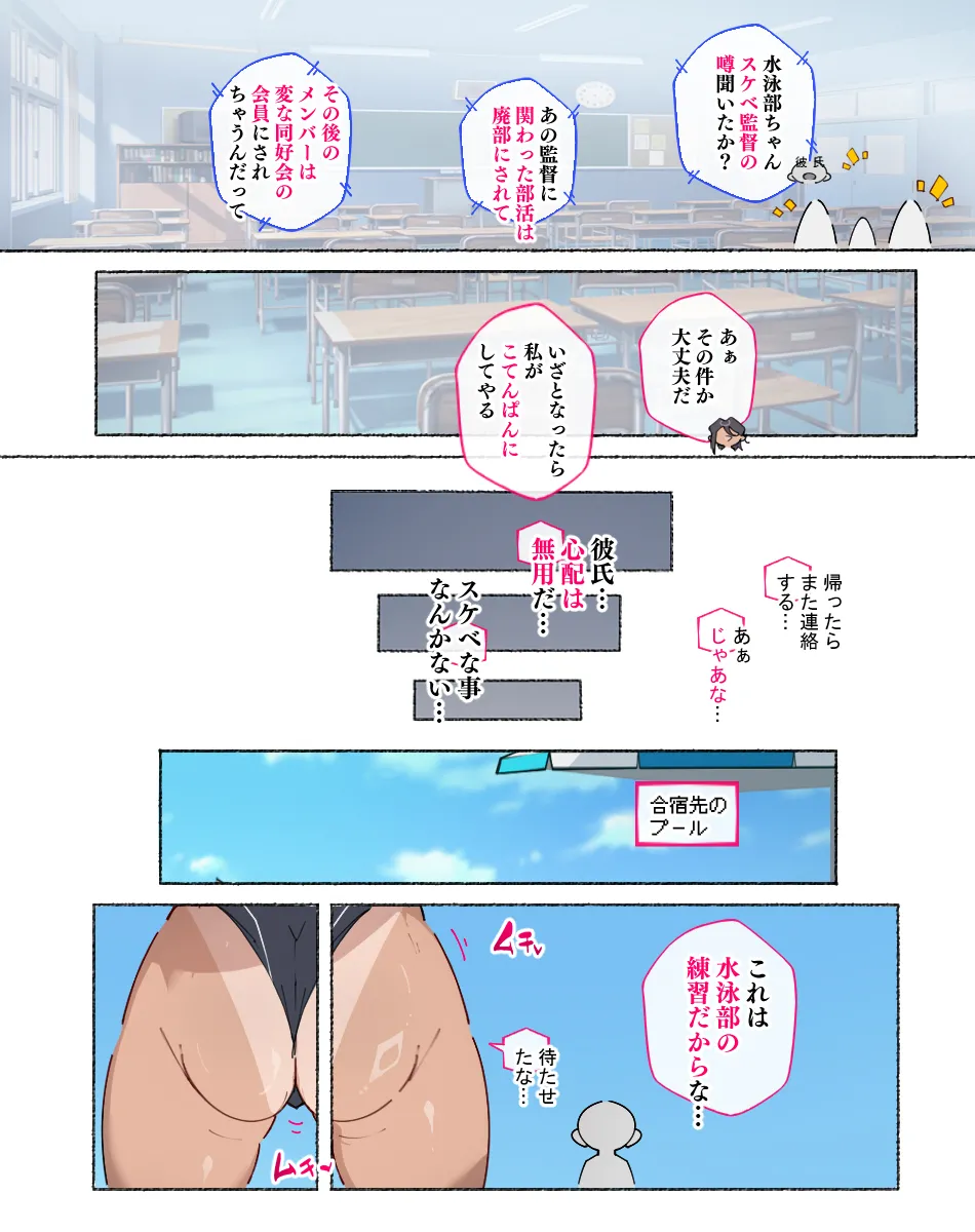 気が強い水泳部の元ヤンキーちゃん、噂のスケベ監督をこてんぱんにしてやるつもりが、あっけなく堕とされてしまい... Page.6