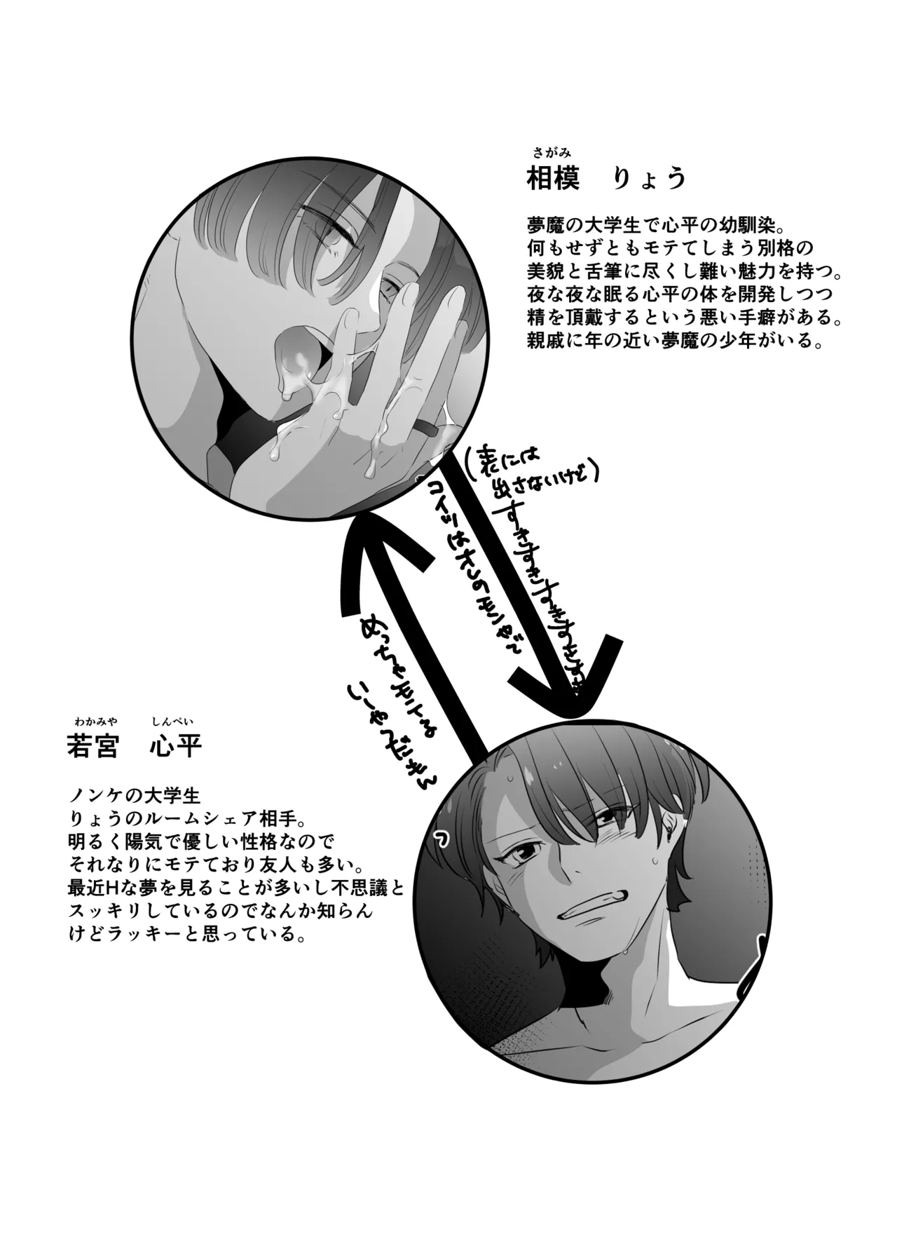 ノンケが夜な夜な友人の夢魔に襲われる話 Page.13
