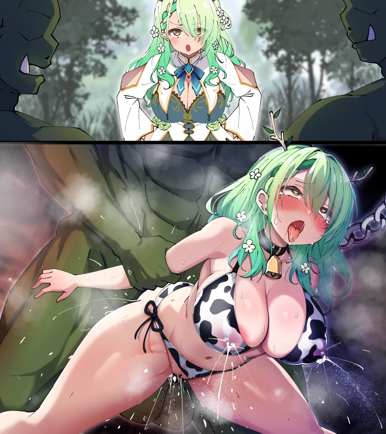 オークに連れ去られて乳牛とか肉嫁とかにされてしまった自然の番人 Page.3