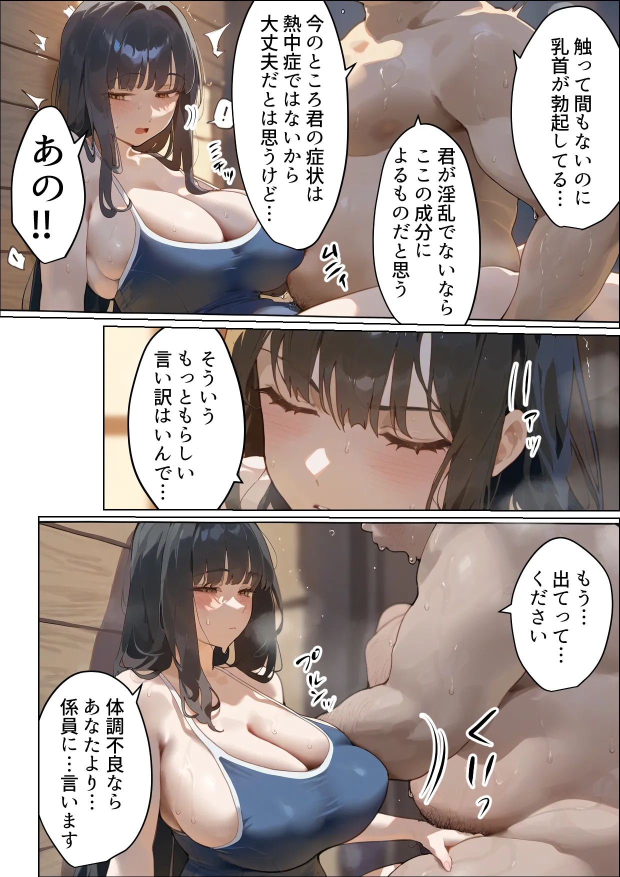 僕の爆乳学級委員長とお母さん（37）が友達の種付親父に寝取られ孕まされる話【寝取られ混浴サウナ】 Page.47