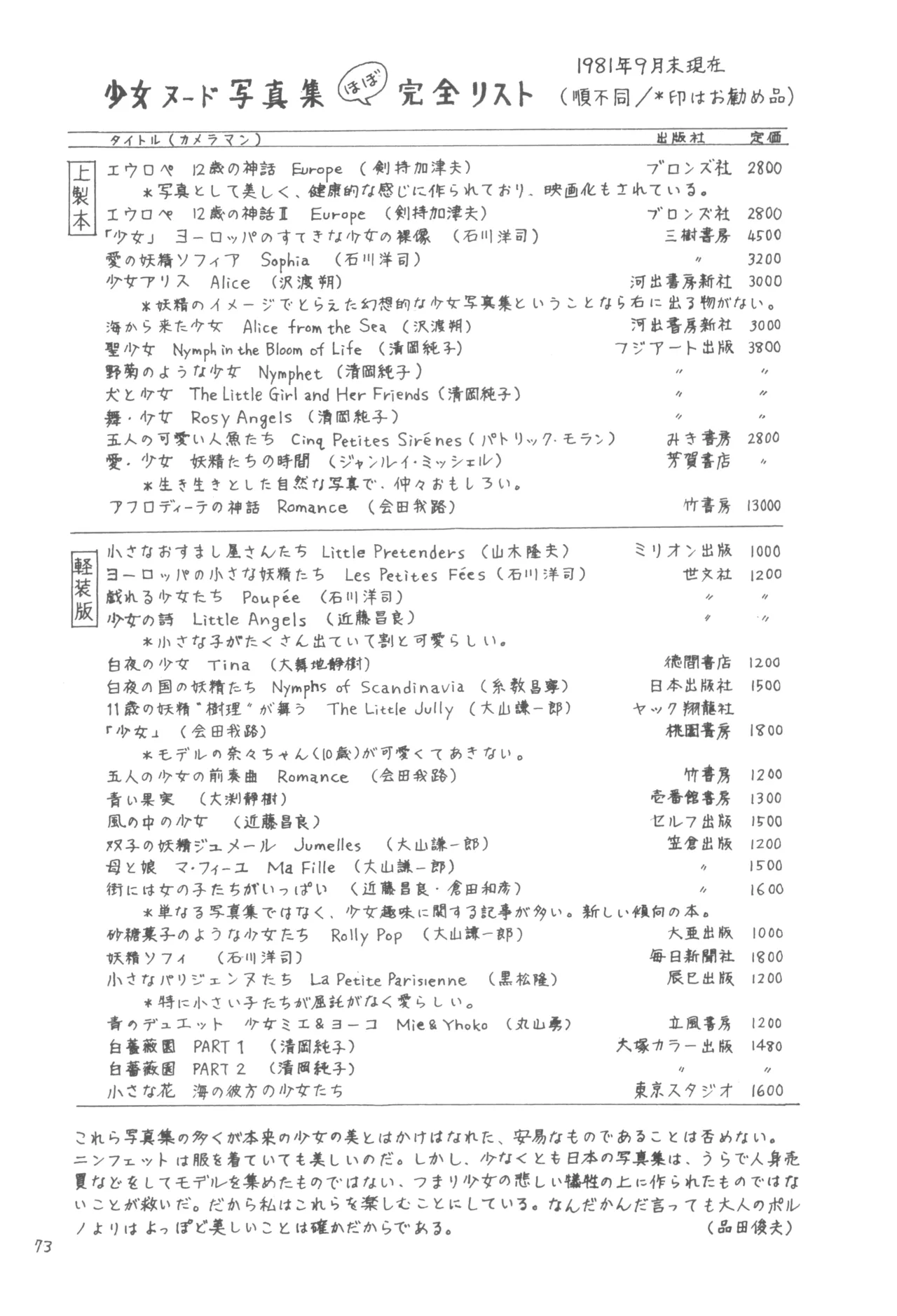 別冊アニコム 少女愛好家のために Page.72