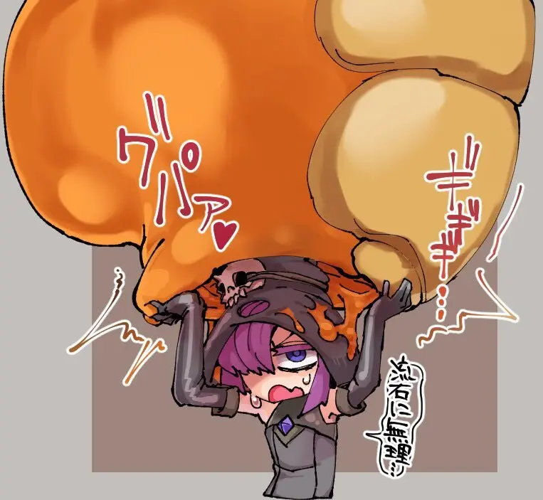 蜜壺型ハニービーのマヴィナと魔女見習いヅナちゃんの落書き（角塚）