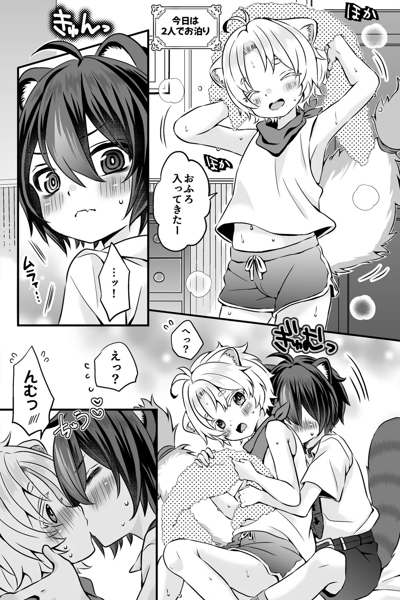 アライグマとフェレットの男の子たちの漫画