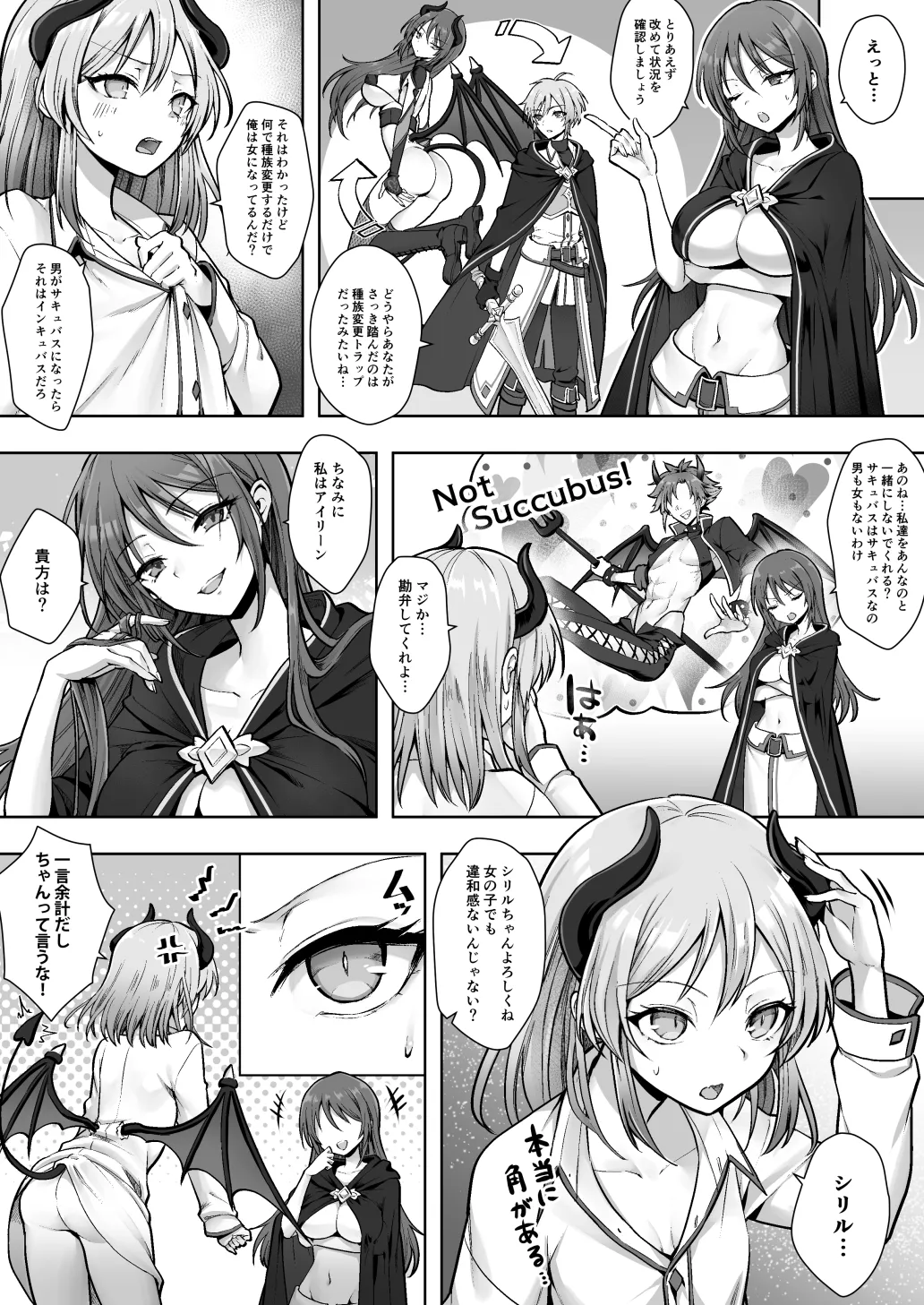 種族変更の罠で人間剣士♂が♀サキュバスに！ Page.6