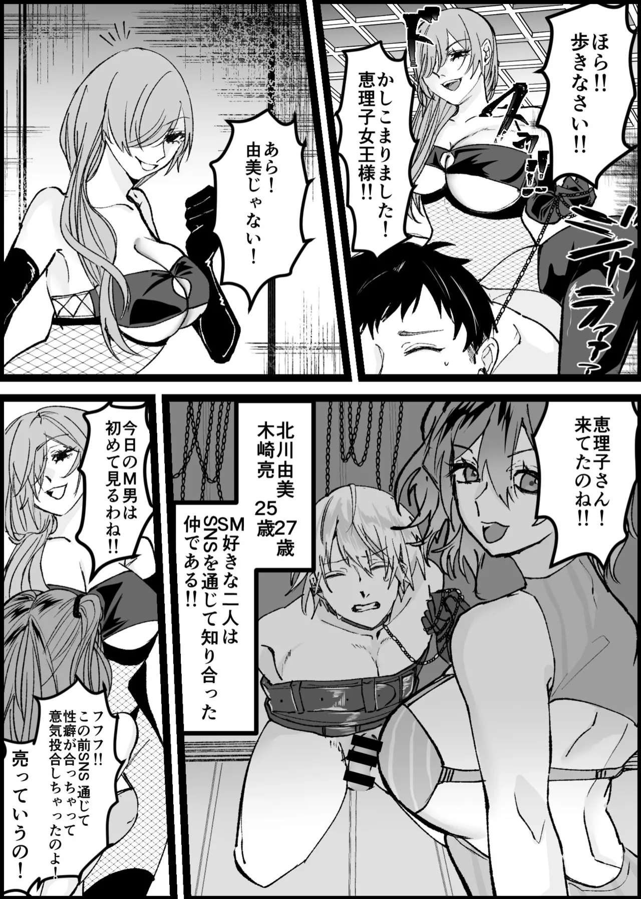 過激な女王様達のM男調教！！ Page.4