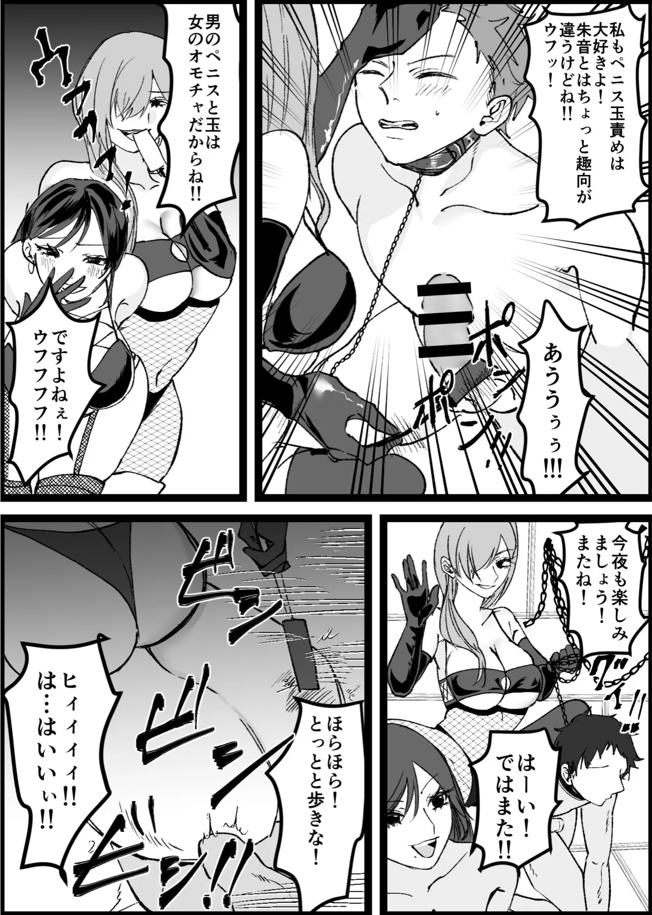 過激な女王様達のM男調教！！ Page.8