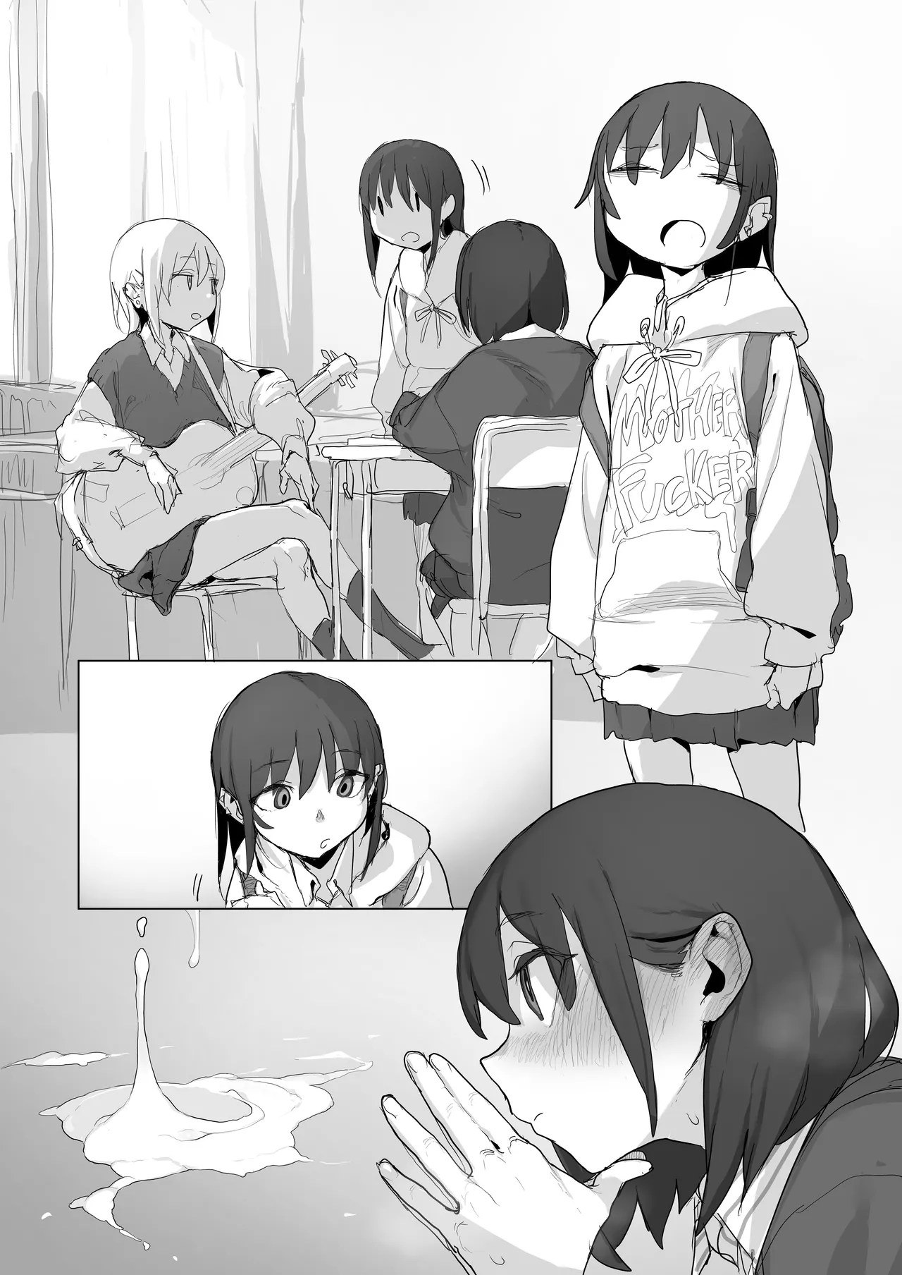 股間がイライラしたから紐パン食い込ませて自分のクラスで「宿題」するルナちゃん Page.58