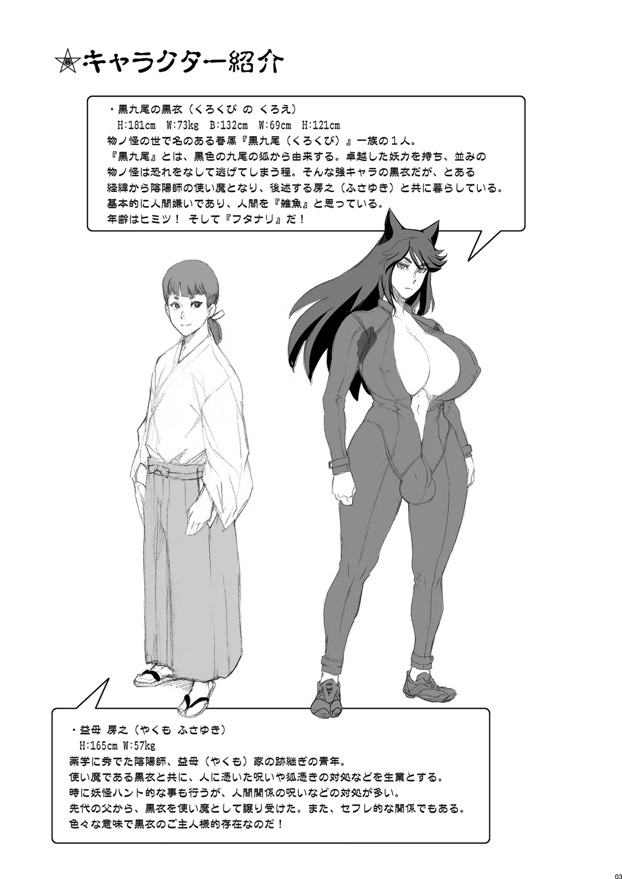 日本ツンツンふたなり妖狐を豚々に躾けちゃうお話 Page.3