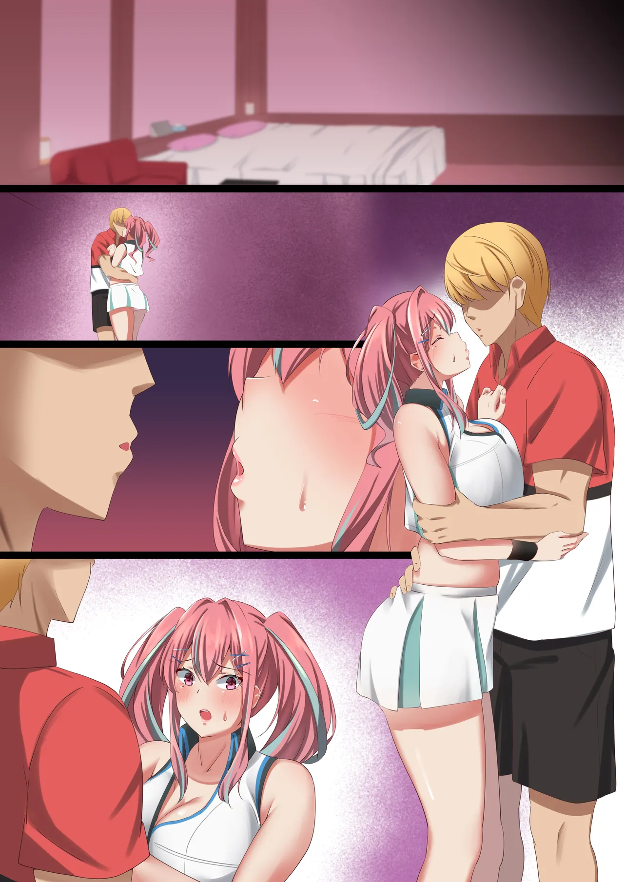 爆乳ギャルのオレの彼女がテニサーのヤリチン男に寝取られた話 Page.34