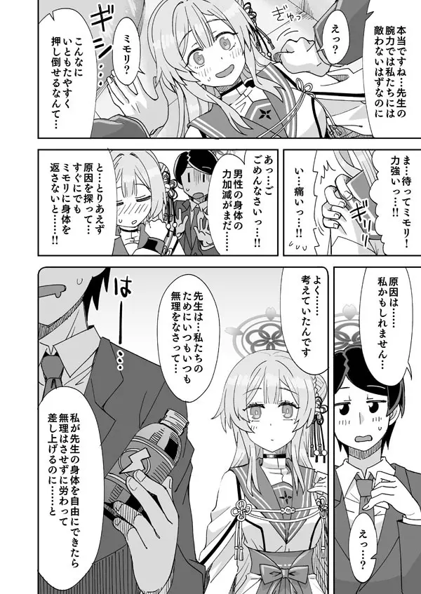 ブルアカミモリと先生の入れ替わりえっち Page.3