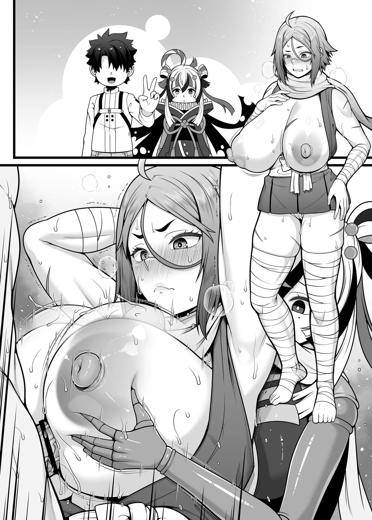 FGO 杉谷善住坊 二人羽織パイズリと種付け交尾で孕まされる漫画 Page.6