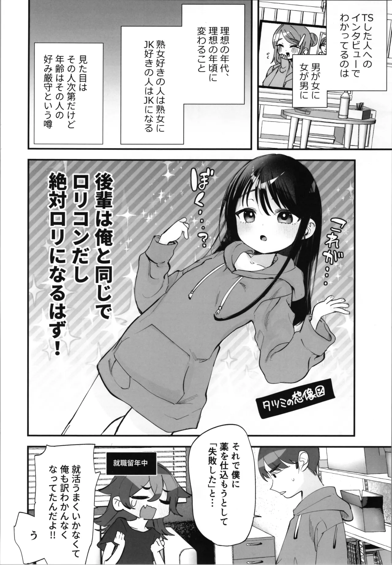 辰巳先輩は諦めない!～好みの年頃にTSする世界でオナニー三昧からの後輩と生ハメエッチ!!～ Page.6