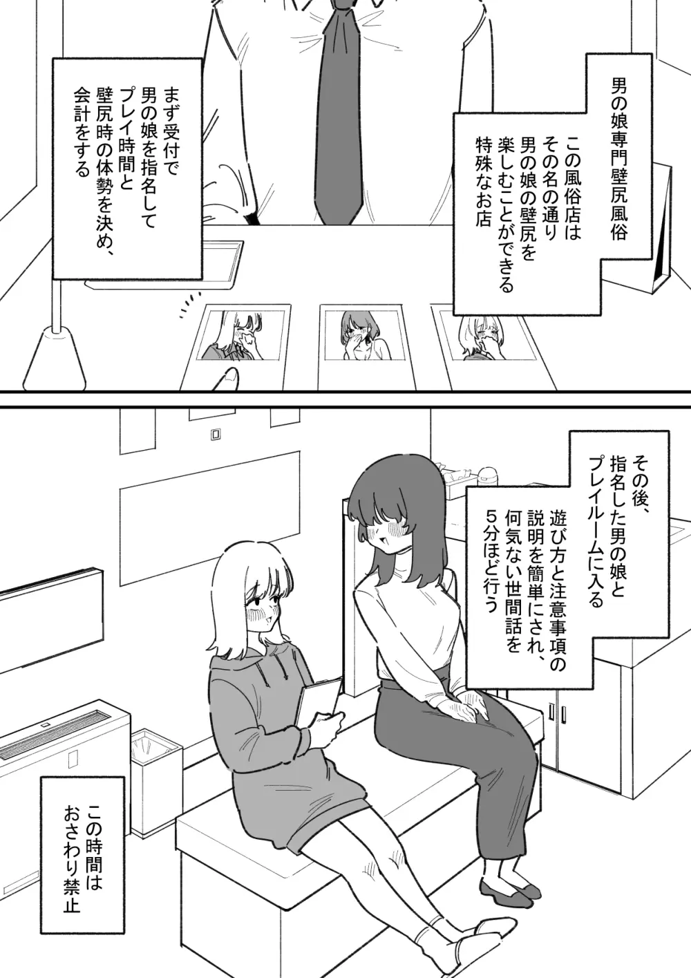 自由に男の娘のお尻を弄れるお店 Page.2
