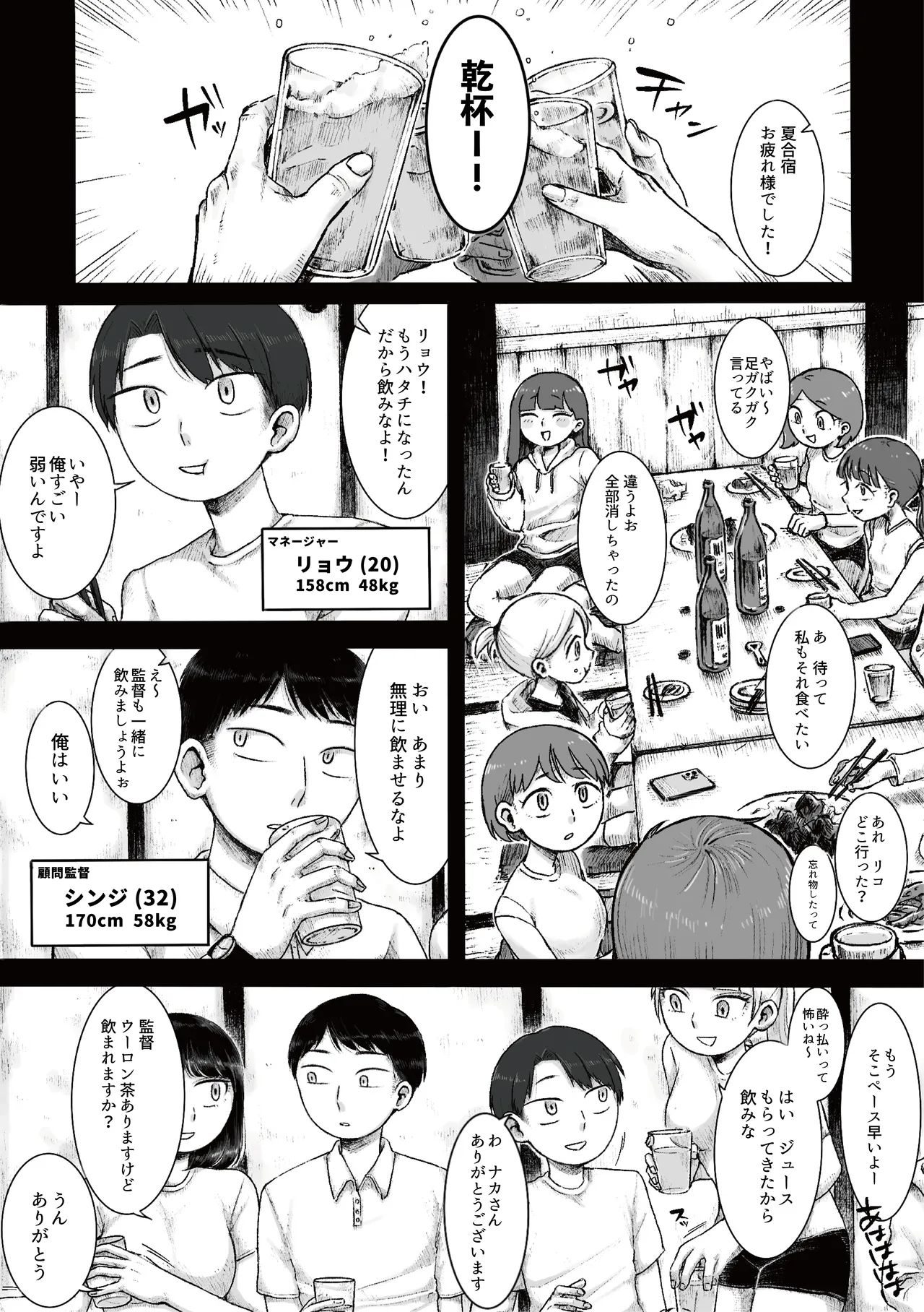 ドS女子バレー部員による男狩り合宿 ～オトコのくせに泣いて失禁しちゃうの?男廃業リンチのターゲットにされ強制M男堕ちさせられた若手監督と男子マネ～ Page.4