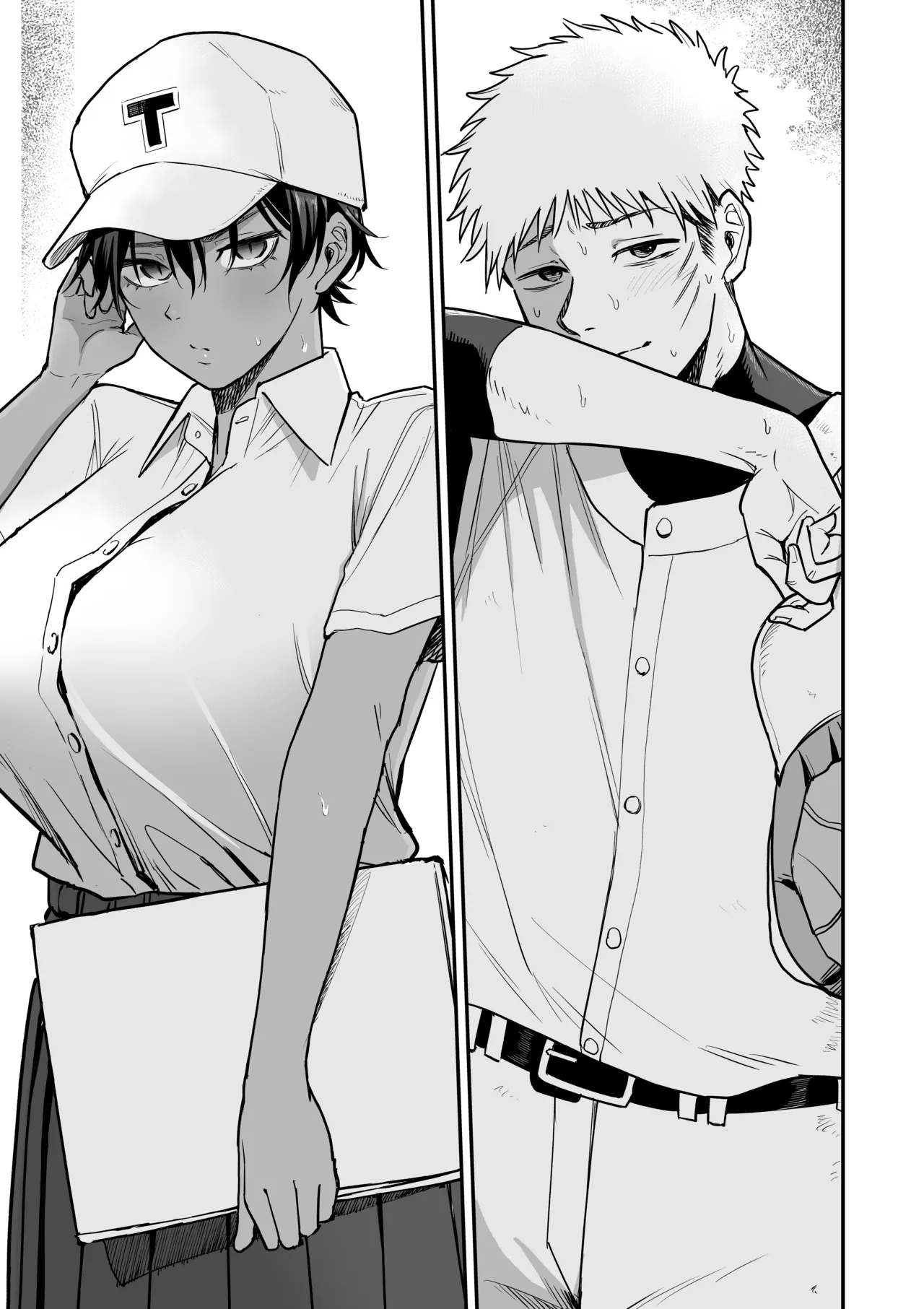 褐色不愛想野球部マネージャーの弱み握った Page.54