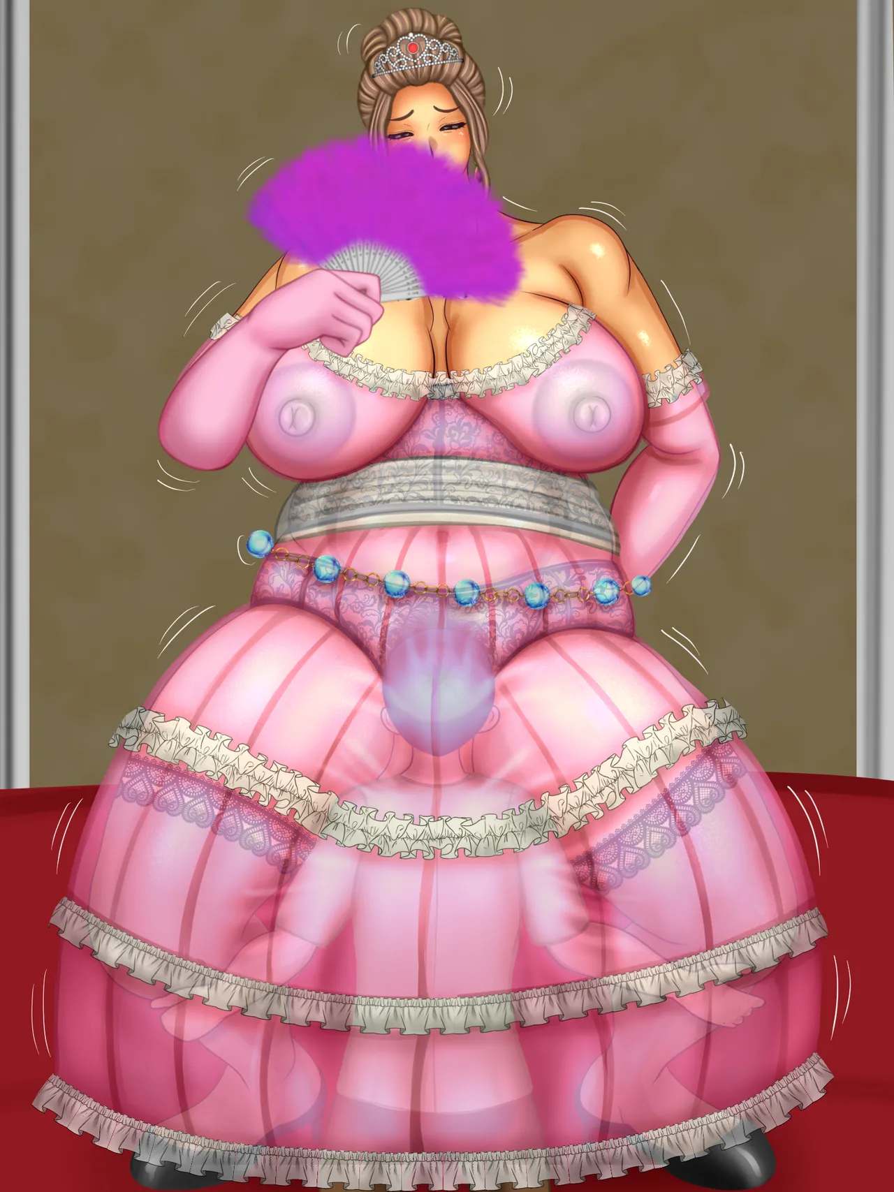 気高き王妃のドレスの中はむっちりスケスケ黒下着で子種をねだる母の巨尻でした Page.142