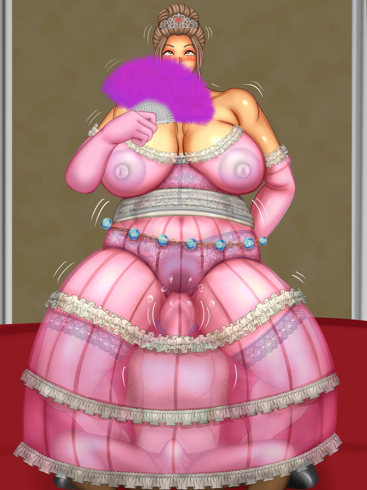 気高き王妃のドレスの中はむっちりスケスケ黒下着で子種をねだる母の巨尻でした Page.145