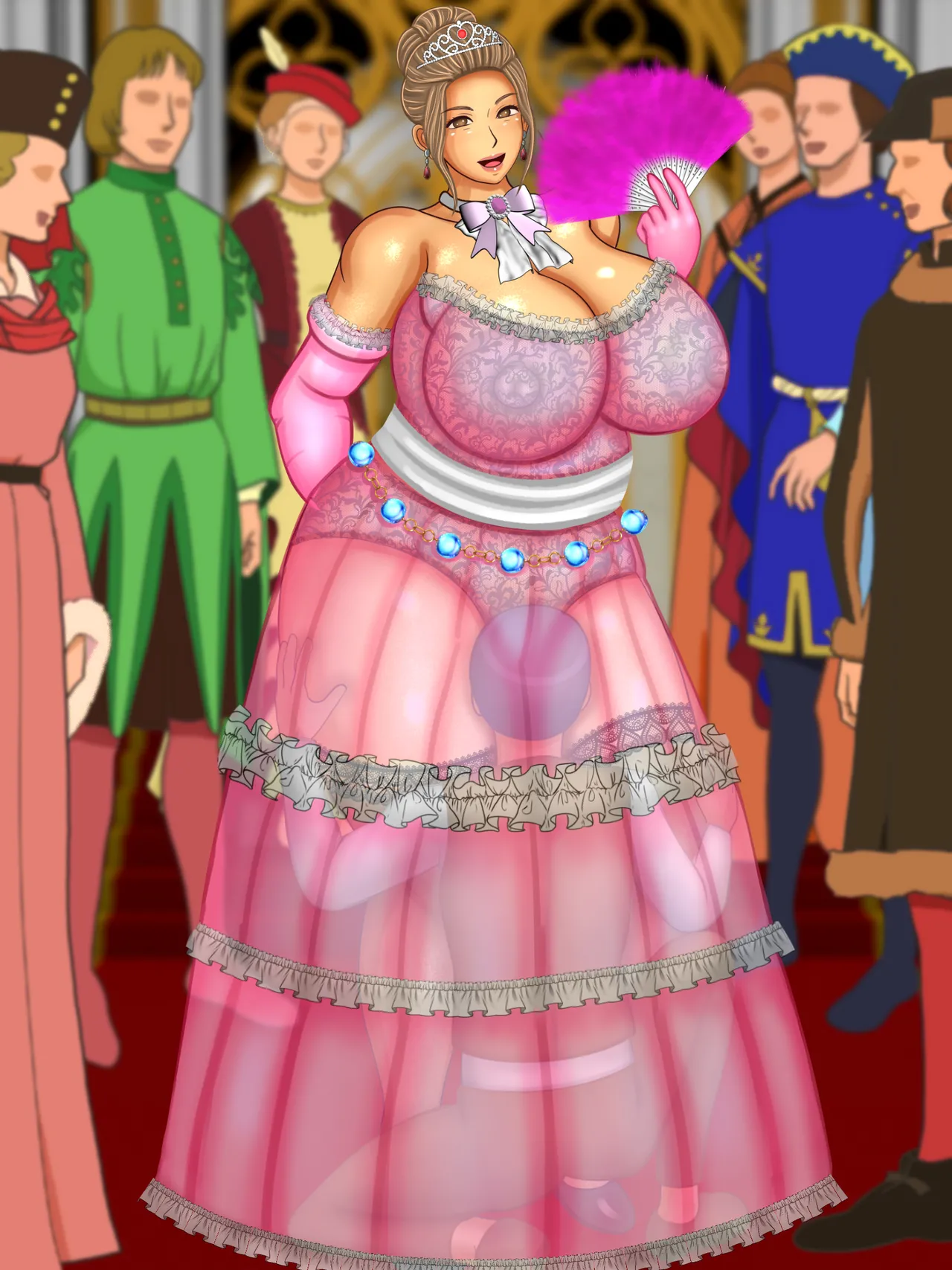 気高き王妃のドレスの中はむっちりスケスケ黒下着で子種をねだる母の巨尻でした Page.175