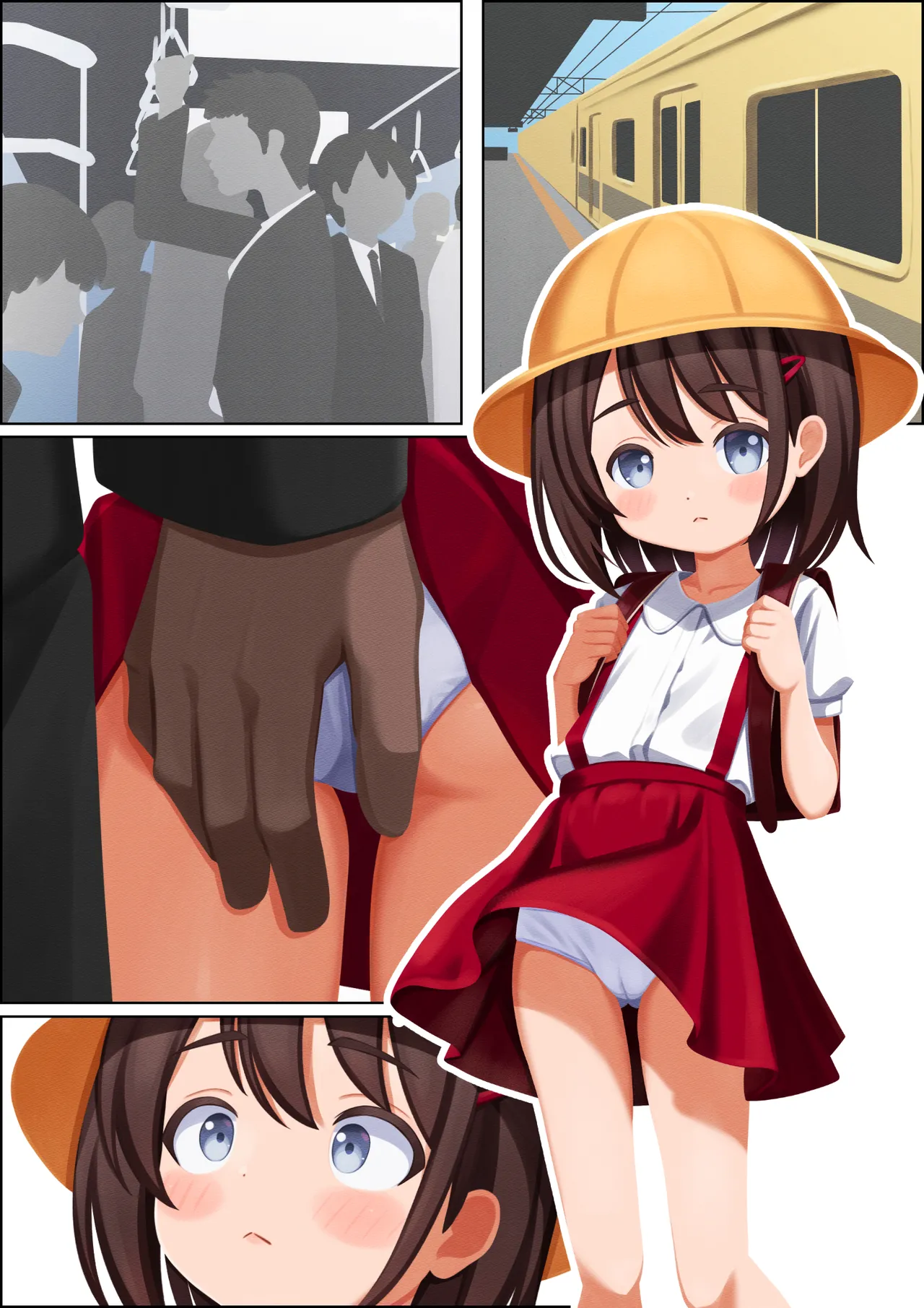 ランドセル×吊りスカート×電車×おさわり Page.32
