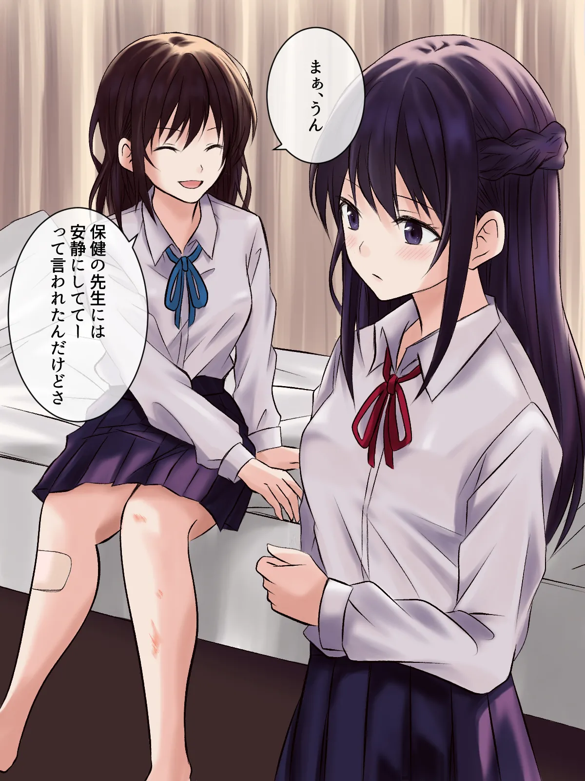 憧れの先輩と保健室で百合エッチ Page.5