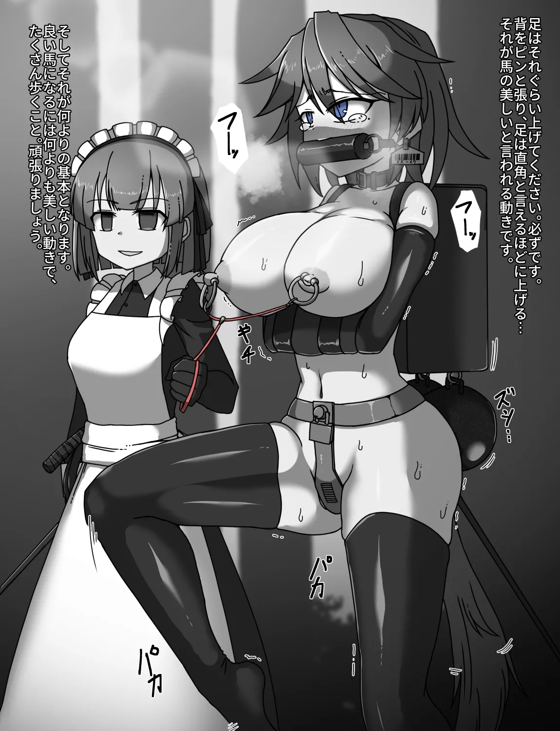 メイドとお嬢様 + 王国貴族の館～ラバーメイド完全拘束調教～ Page.102