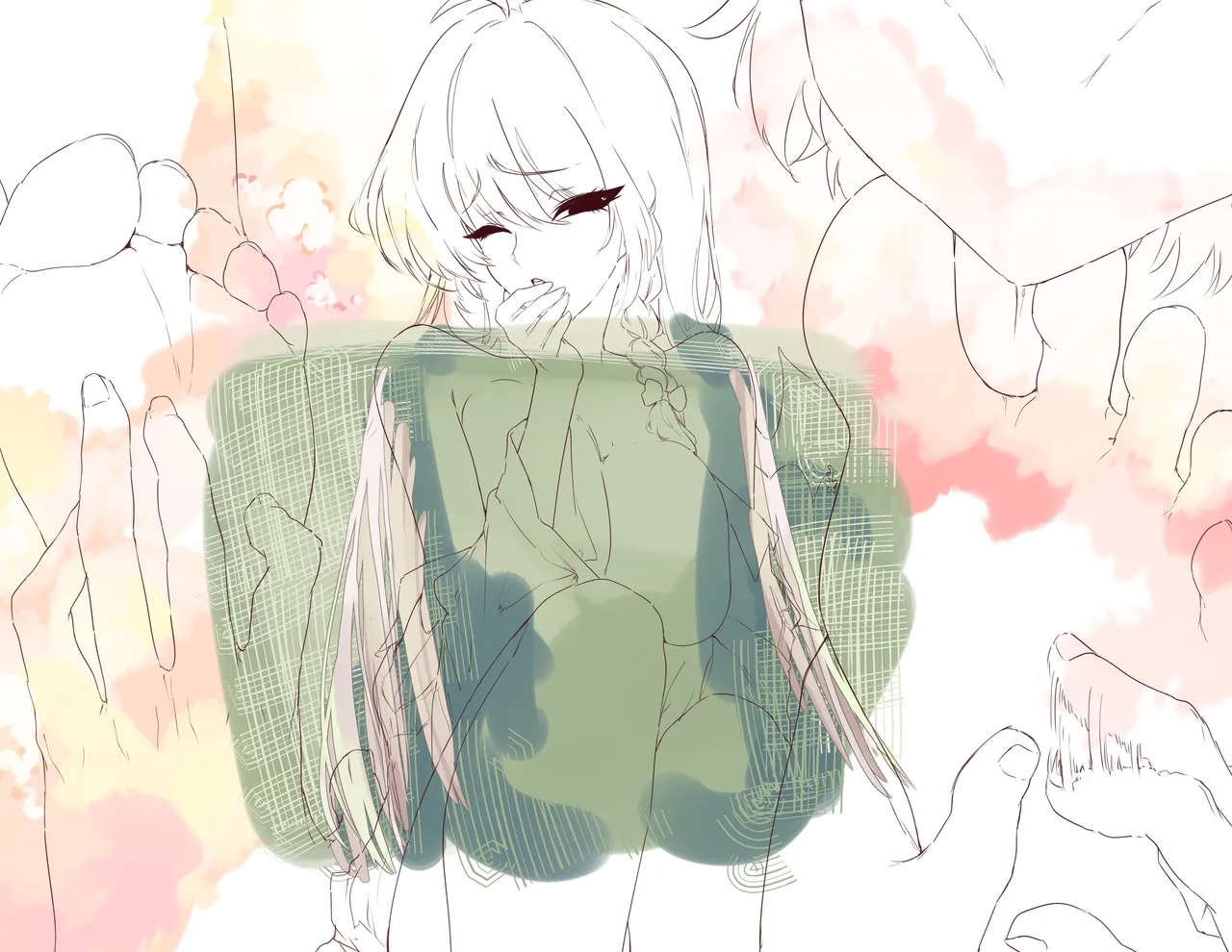 ハルナちゃんの足をくすぐったり舐めたりしておもらしさせる絵 Page.18
