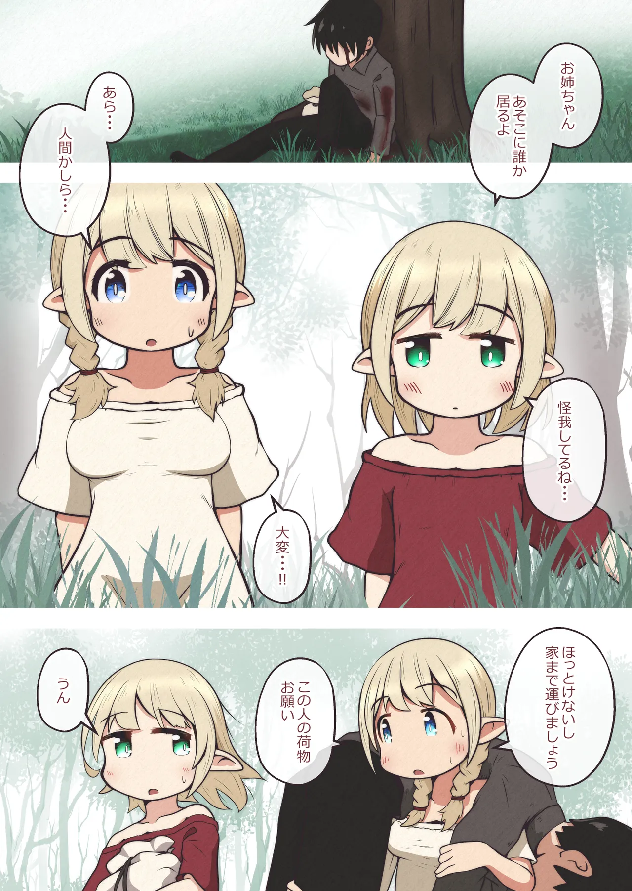 エルフの姉妹に助けられた冒険者が性奴隷にされるお話 Page.2